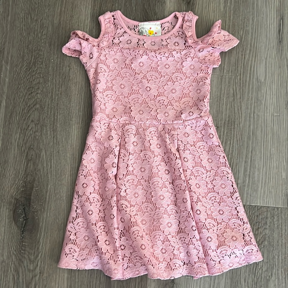 Jenna & Jessie Pink Lace Dress